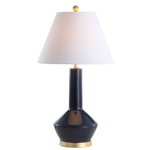 Jonathan Y Copenhagen 29" Ceramic/metal Led Table Lamp In Navy