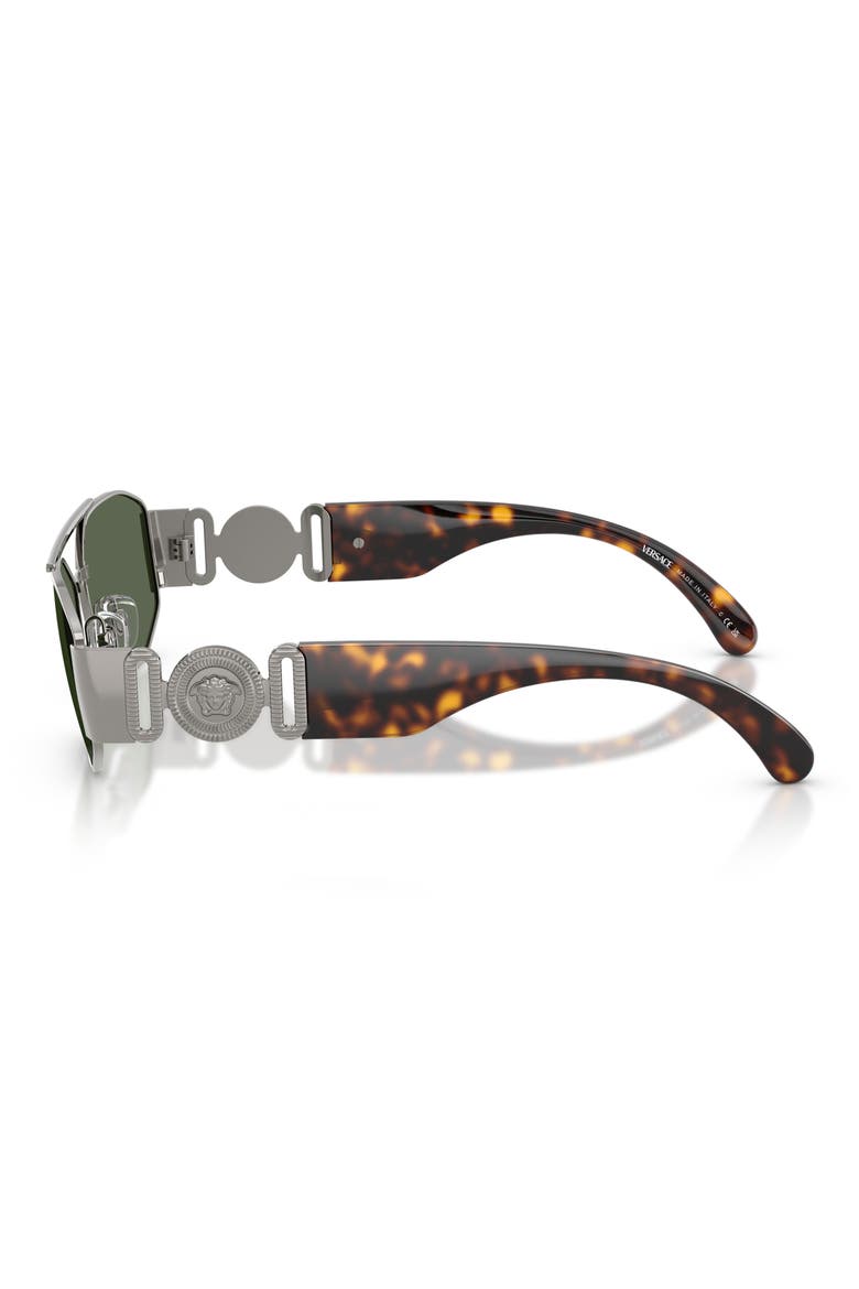 58mm Irregular Sunglasses, Alternate, color, GUNMETAL / DARK GREEN