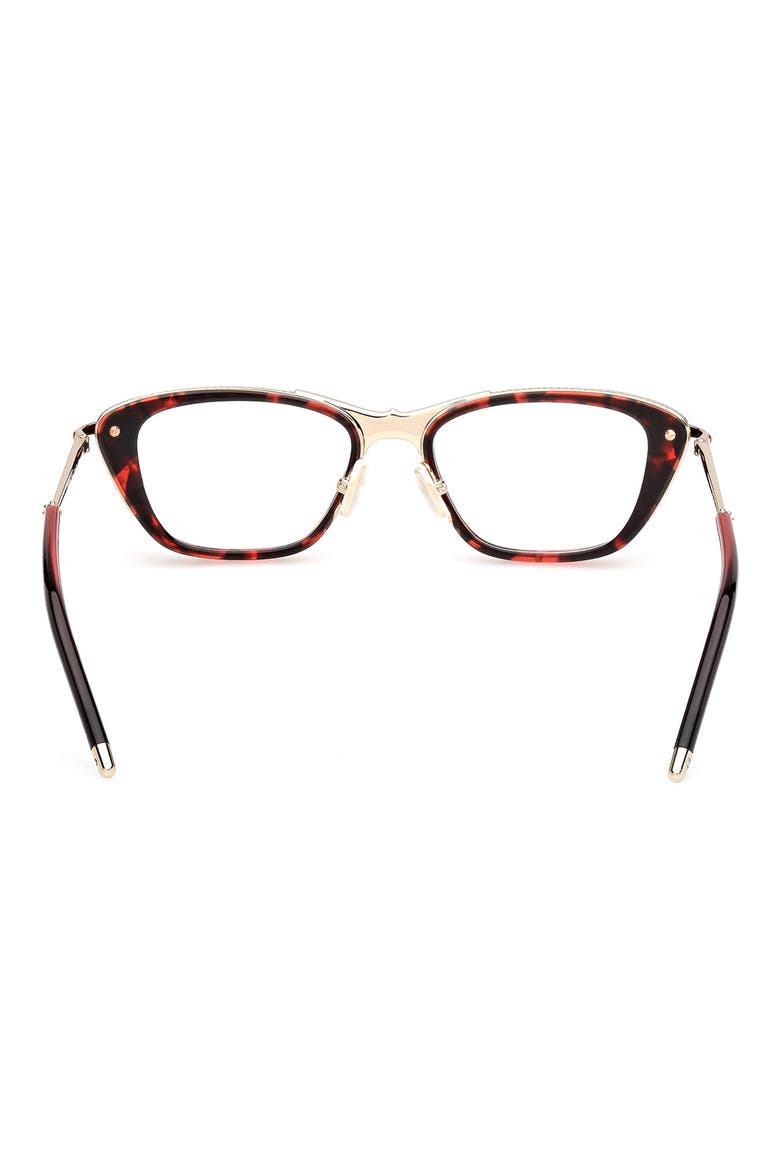 52mm Geometric Optical Glasses, Alternate, color, RED HAVANA