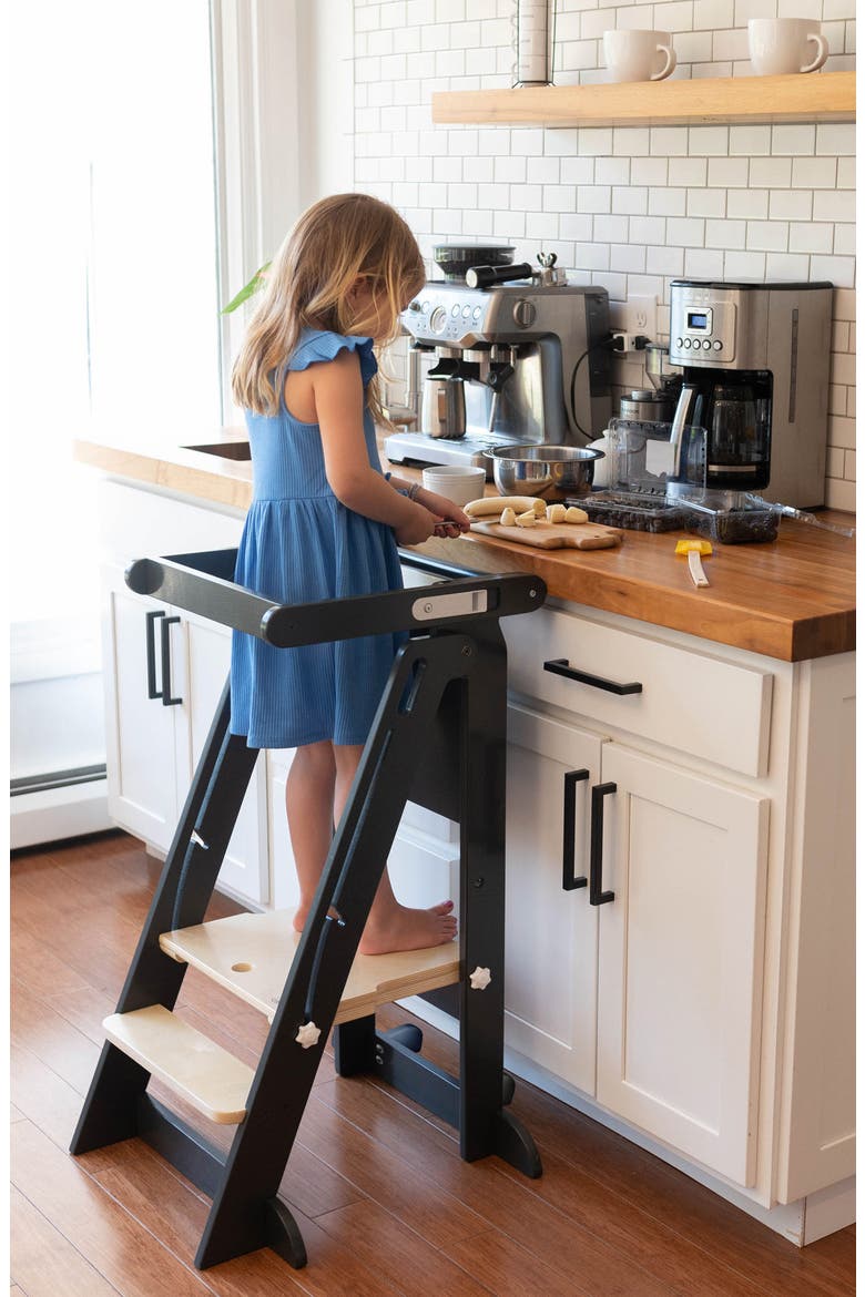 Learn 'N Fold Learning Tower® Toddler Step Stool, Alternate, color, CHARCOAL W/ NATURAL