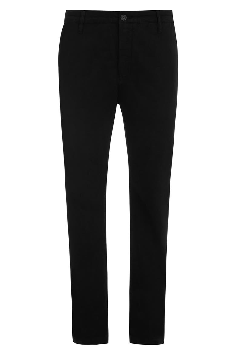 GJ Slim Straight Leg Cotton Twill Chinos, Alternate, color, JBLACK-BLACK
