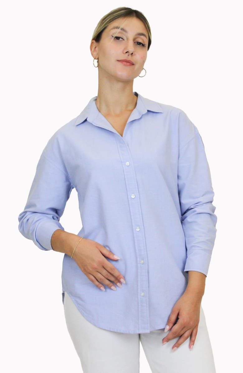 beachlunchlounge Sydney Oversized Button-Up Shirt, Alternate, color, Classical Blue