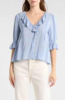 Melrose and Market Ruffle Clip Dot Top