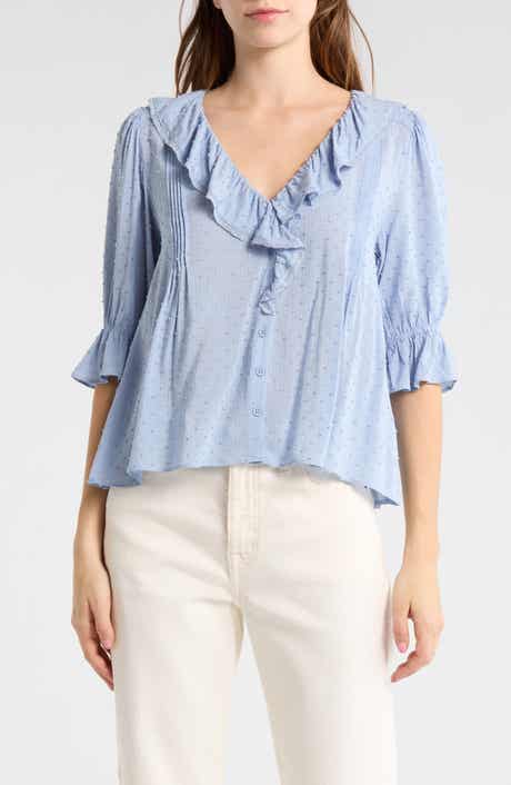 Melrose and Market Ruffle Clip Dot Top