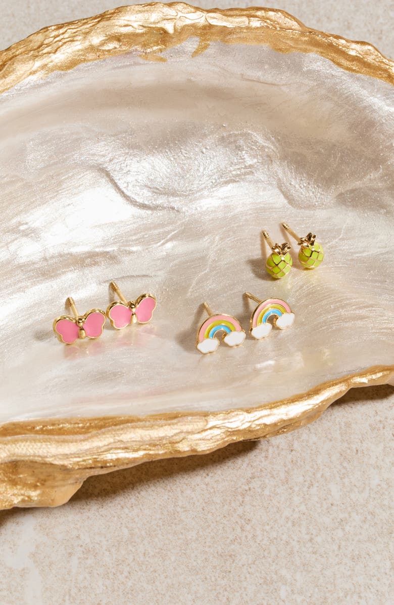 Bony Levy Kids' 14K GoldRainbow Stud Earrings, Alternate, color, 