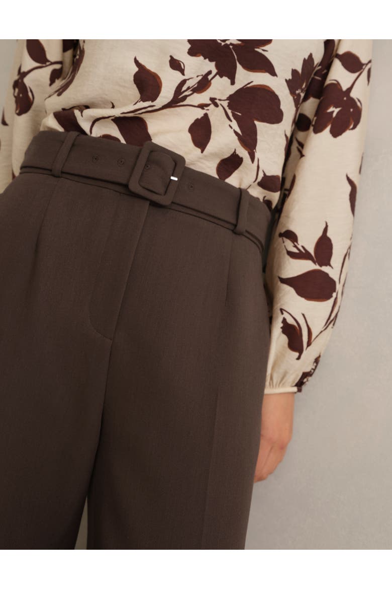 Trina High-Waist Barrel Trousers, Alternate, color, Deep Brown