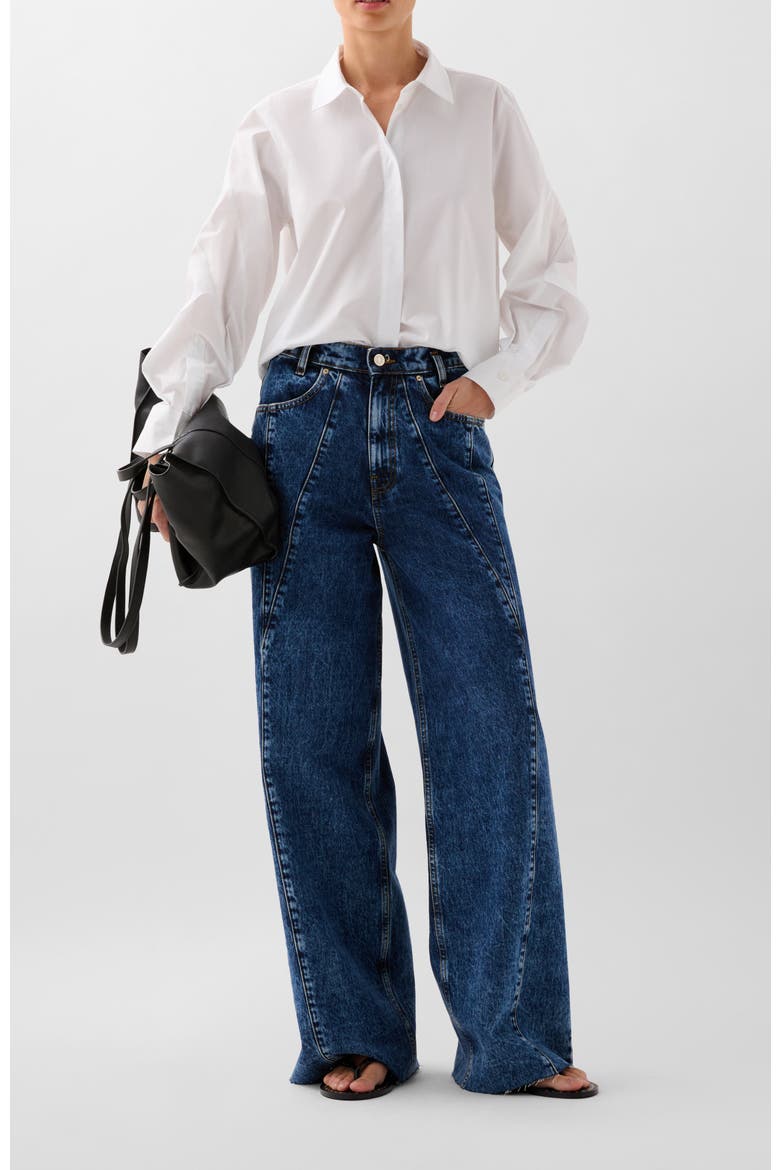 Pleat Sleeve Shirt, Alternate, color, White