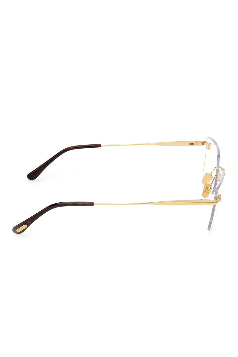 58mm Rectangular Blue Light Blocking Glasses, Alternate, color, SHINY TF GOLD GOLD BLUE BLOCK
