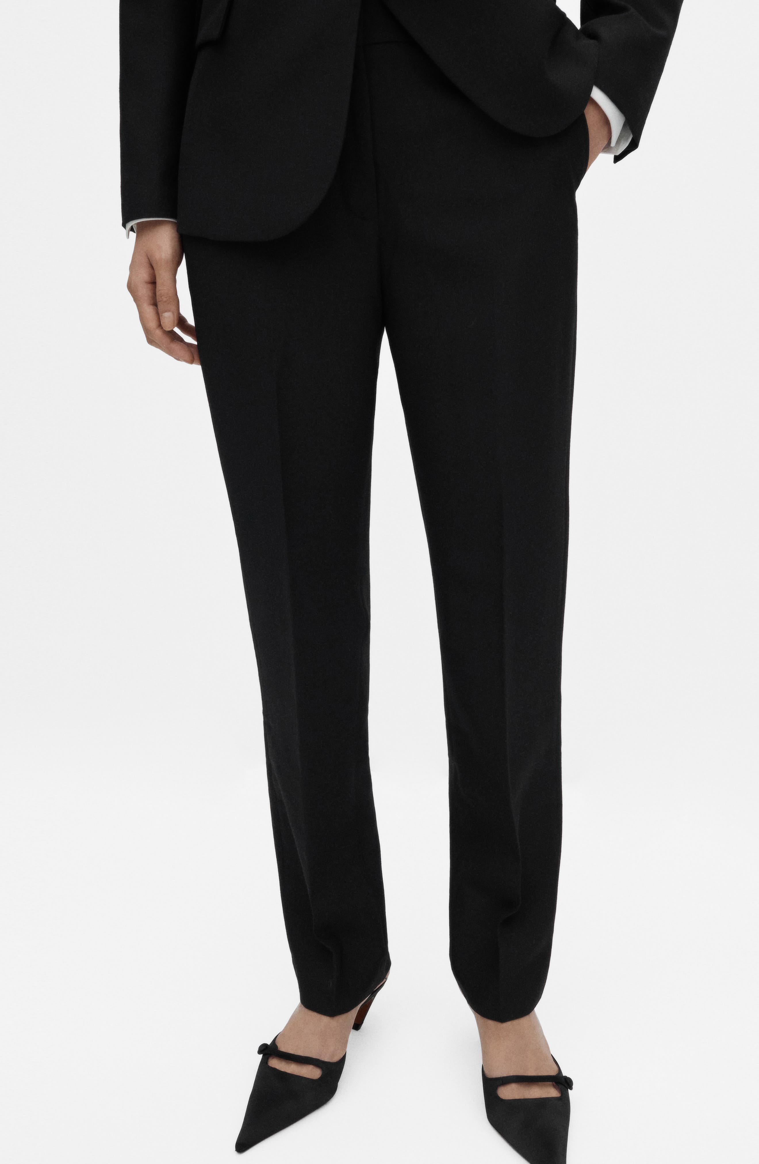 MANGO Straight Leg Suit Trousers