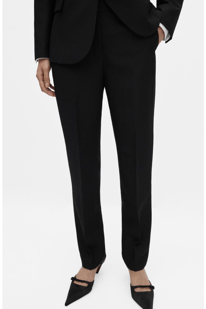Straight Leg Suit Trousers, Main, color, BLACK