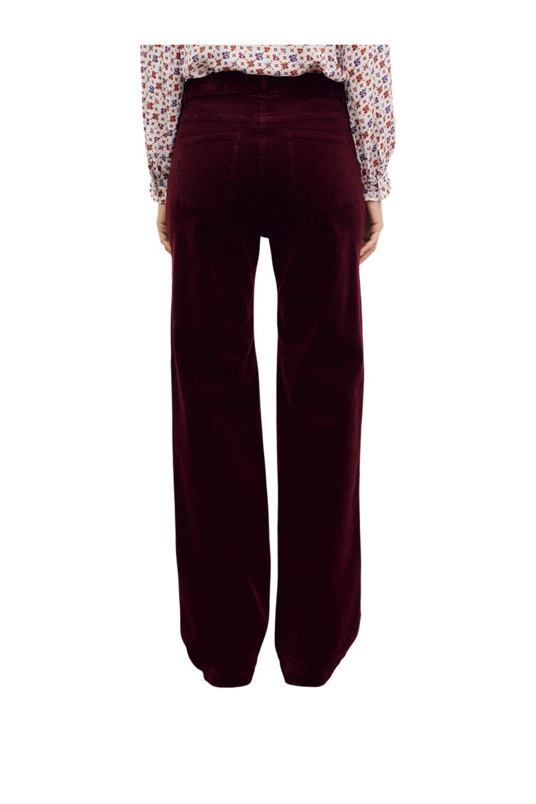 Mag Wide Leg Corduroy Trousers, Alternate, color, Bordeaux