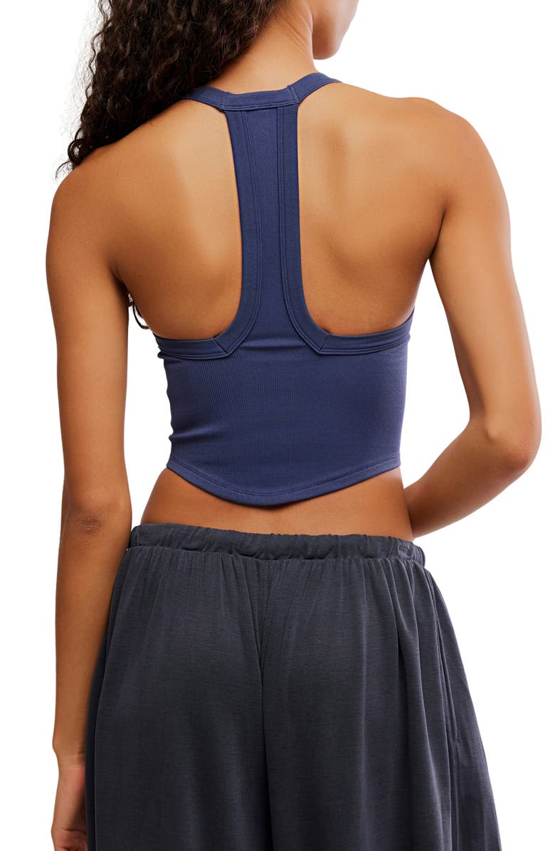 Free People FP Movement All Clear Crop Racerback Tank, Alternate, color, Midnight Navy