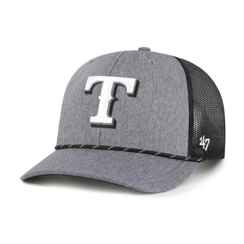 Men's '47 Charcoal Texas Rangers Carbon Rope Trucker Adjustable Hat