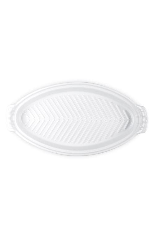 Le Creuset Heritage Covered Stoneware Fish Baker In White