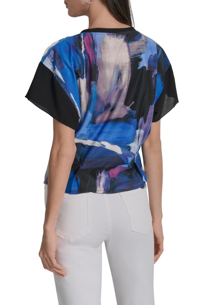 Chiffon Sleeve Knit Top, Alternate, color, BLUE BRUSH