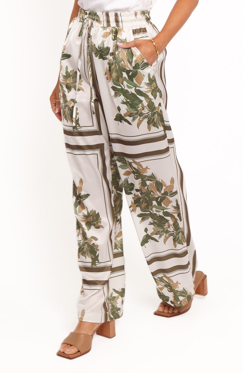 Petal & Pup Wren Linen Pants, Alternate, color, Olive Print