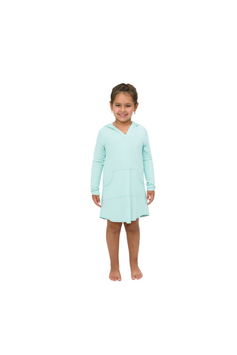 Kid's Long Sleeve Sun and UV Protection Hoodie Dress, Main, color, Mint
