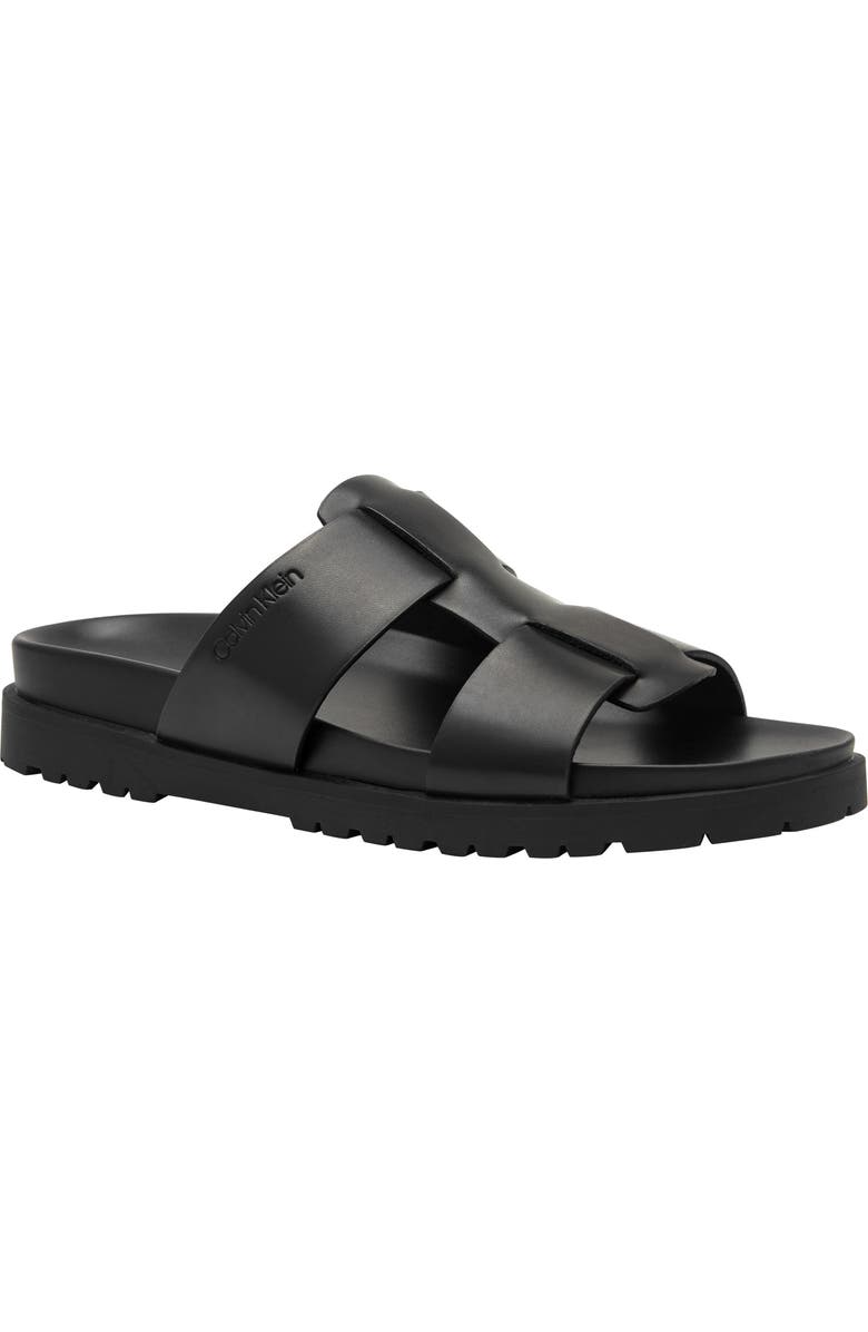 Calvin Klein Rolinde Lug Sole Slide Sandal, Main, color, Black