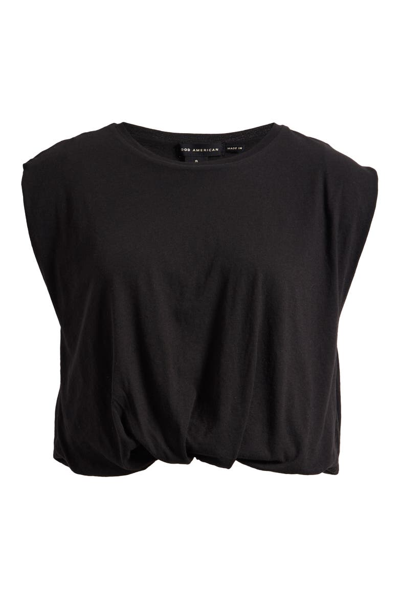 Gathered Hem Muscle Top, Alternate, color, BLACK001
