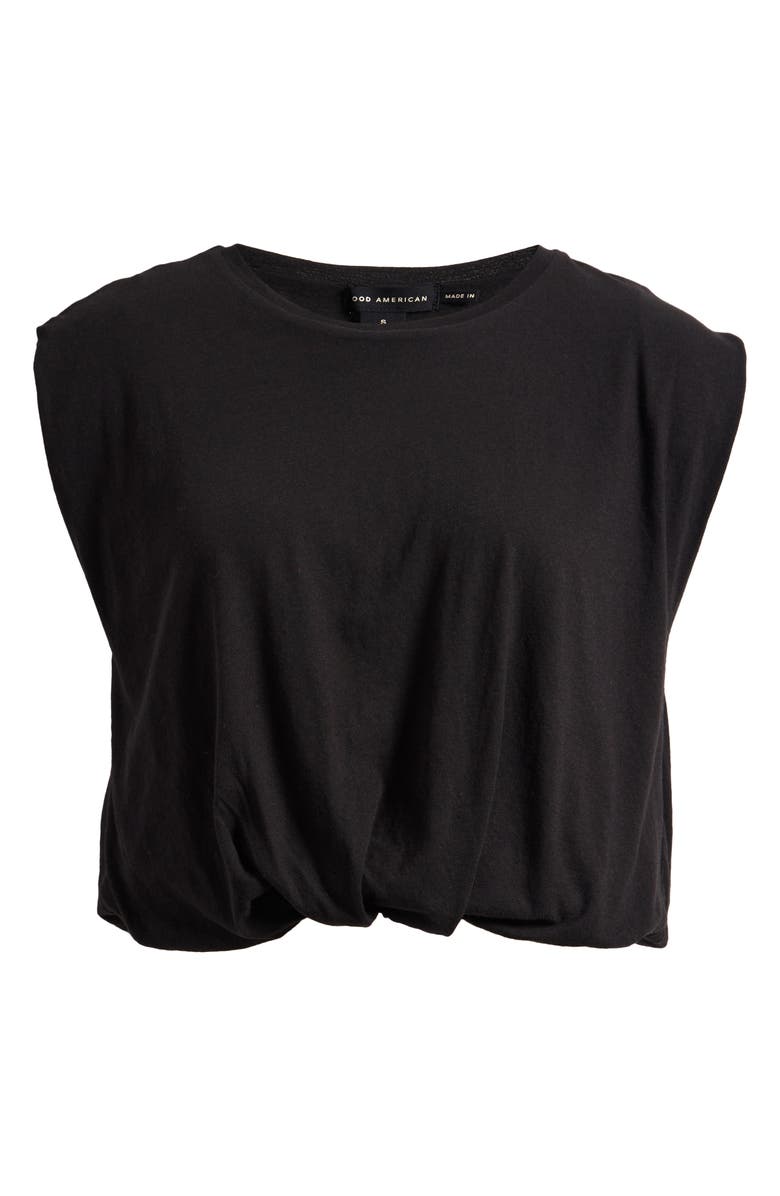 Good American Gathered Hem Muscle Top, Alternate, color, Black001