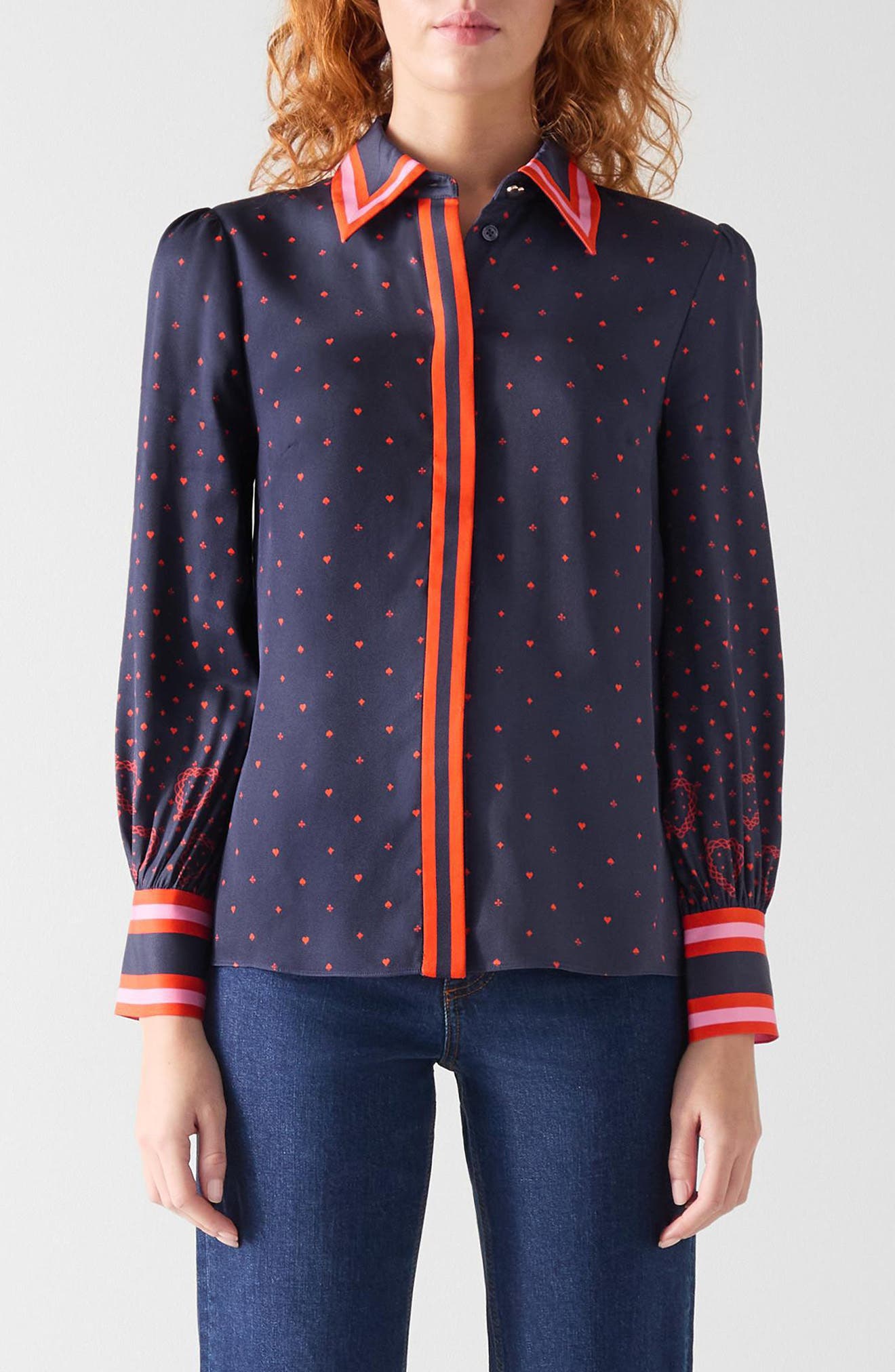 LK Bennett Honey Playing Cards Shirt