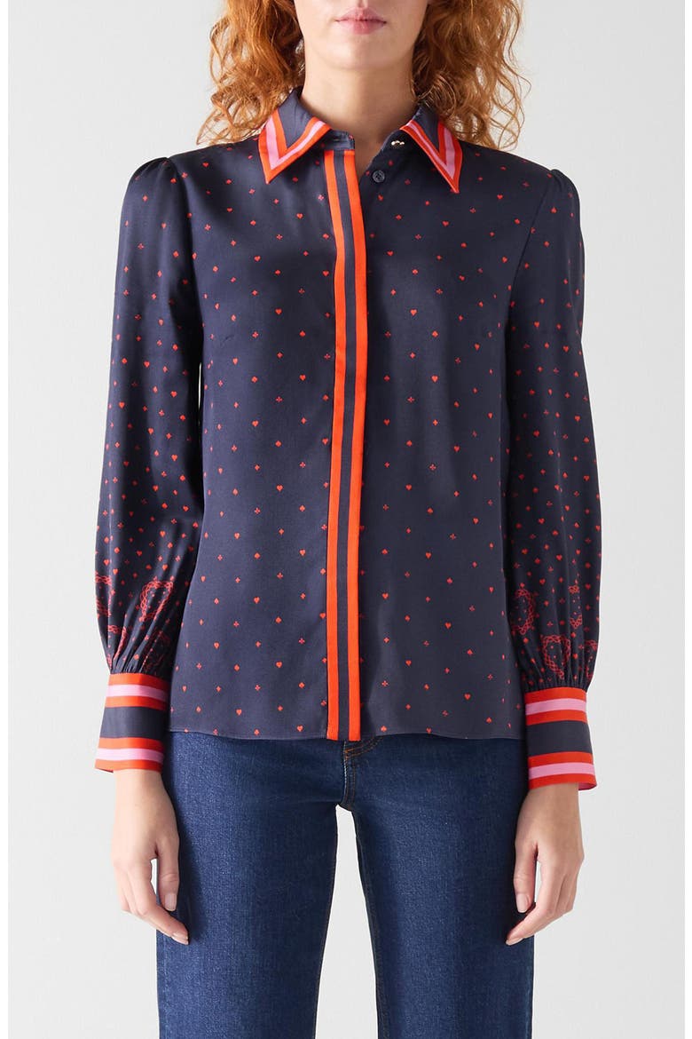 Honey Playing Cards Shirt, Main, color, NAVY MULTI