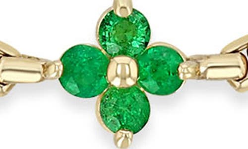 Zoë Chicco Quad Emerald Pendant Bracelet In 14k Yellow Gold