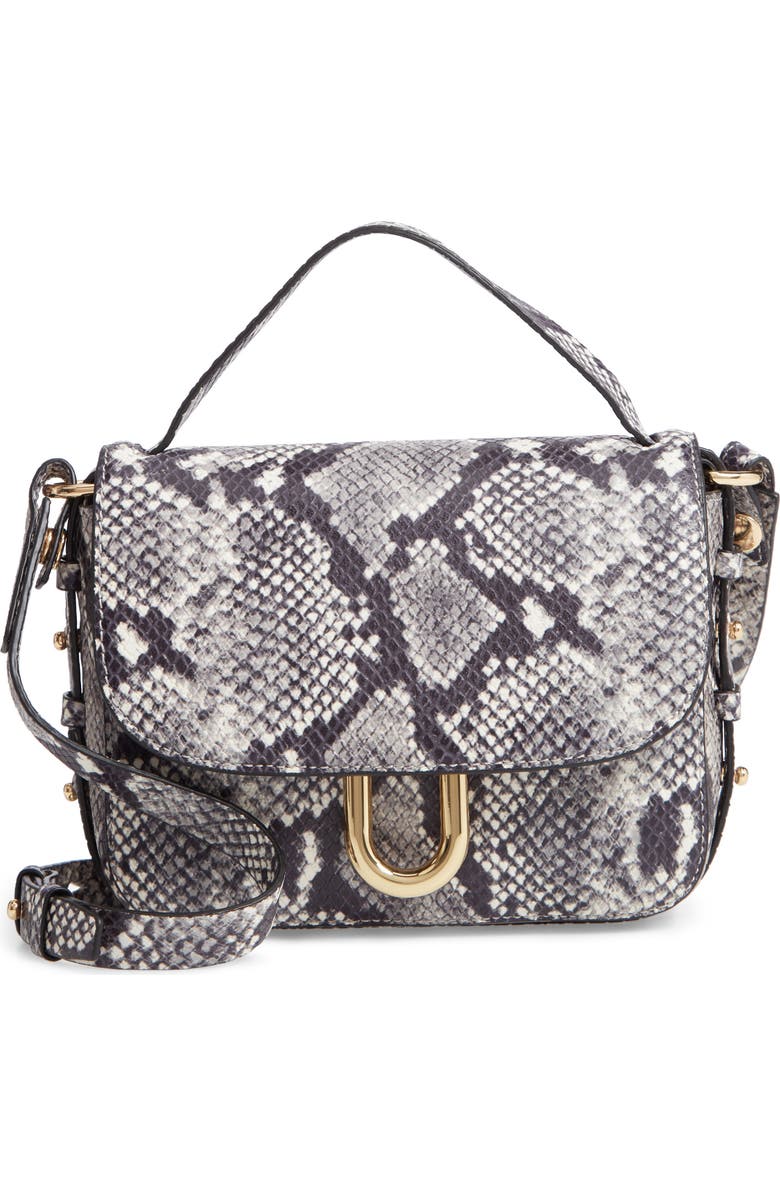 J.Crew Harper Snake Embossed Leather Crossbody Bag, Main, color,