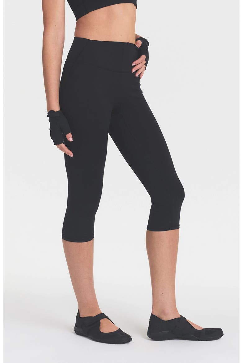 Matte High Waist Crop Leggings, Alternate, color, NSKM OBSIDIAN
