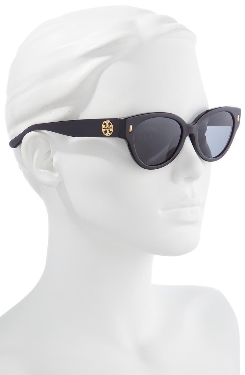 Tory Burch 52MM BLACK CAT EYE, Alternate, color,