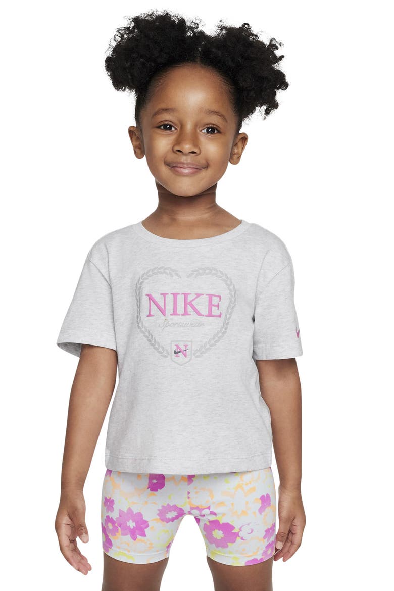 Kids' Game Swoosh Match Boxy Graphic T-Shirt, Alternate, color, BIRCH HEATHER