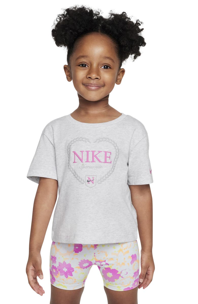 Nike Kids' Game Swoosh Match Boxy Graphic T-Shirt, Alternate, color, Birch Heather