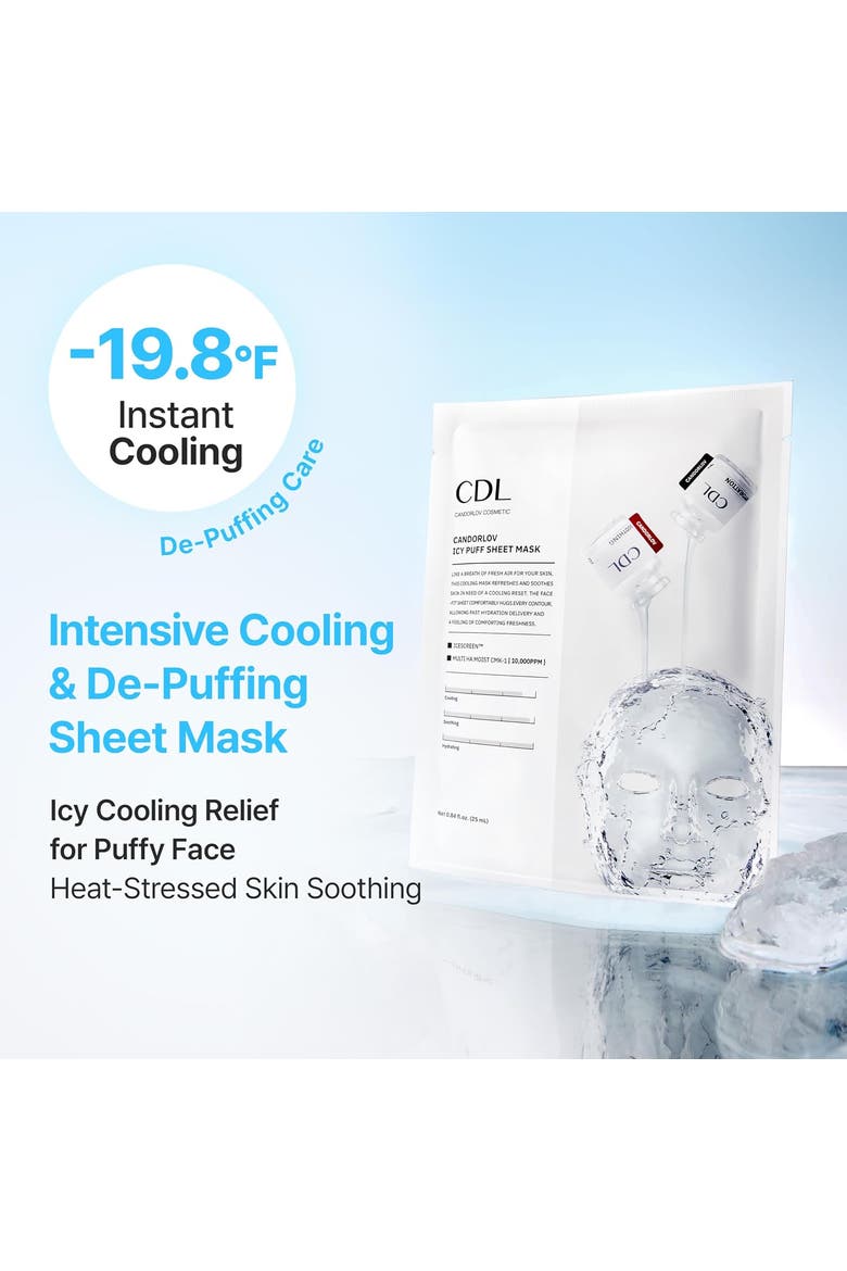 Face Mask Hyaluronic Acid Icy Puff Cooling Soothing De Puffing 10 Pack, Alternate, color, White