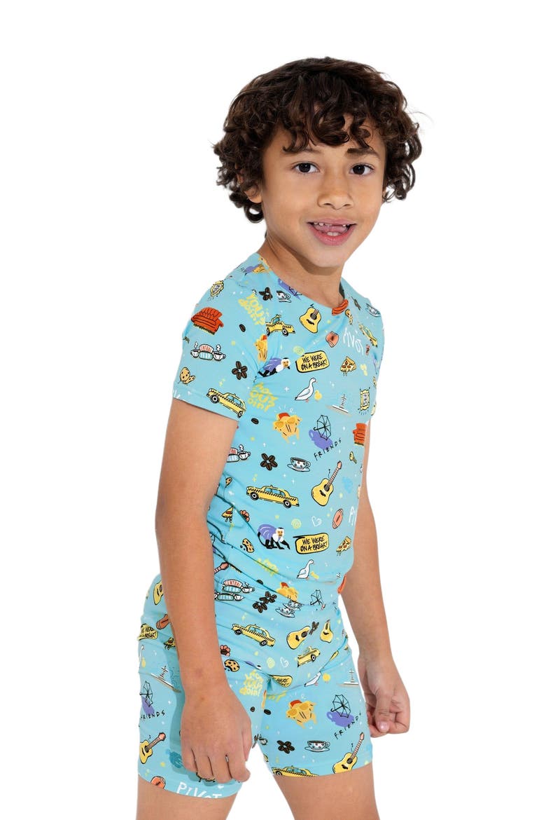 Friends Kids 2-Piece Short Sleeve & Shorts Pajama Set, Alternate, color, Friends