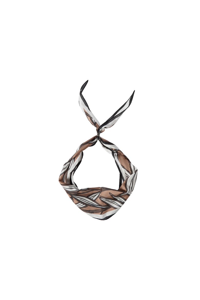 Cocoa leaves print foulard, Main, color, White