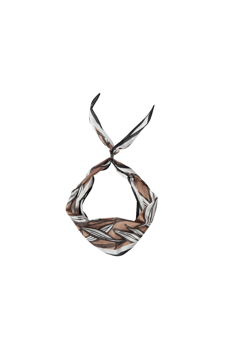 Brunello Cucinelli Cocoa leaves print foulard, Main, color, White