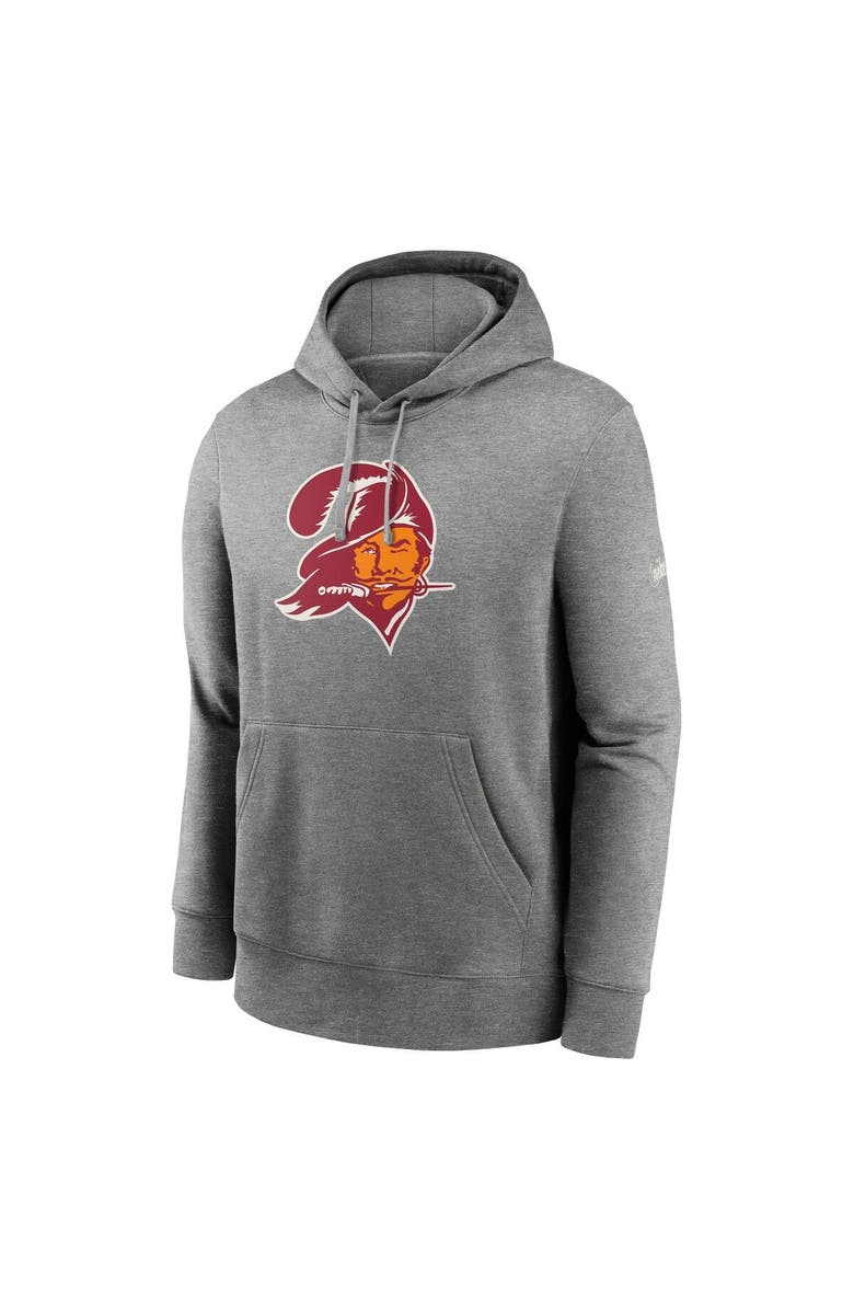 Nike Men's Nike Heathered Gray Tampa Bay Buccaneers Rewind Club Fleece Pullover Hoodie, Alternate, color, Heather Gray