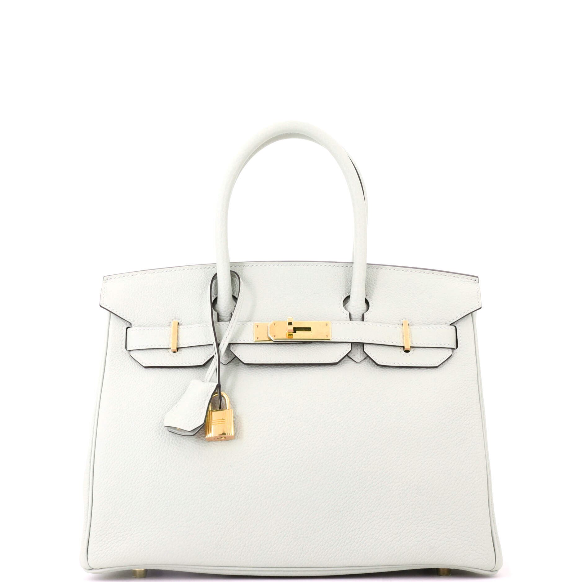 Pre-Owned Hermes Birkin Handbag Grey Togo with Gold Hardware 30, Main, color, Gris Neve