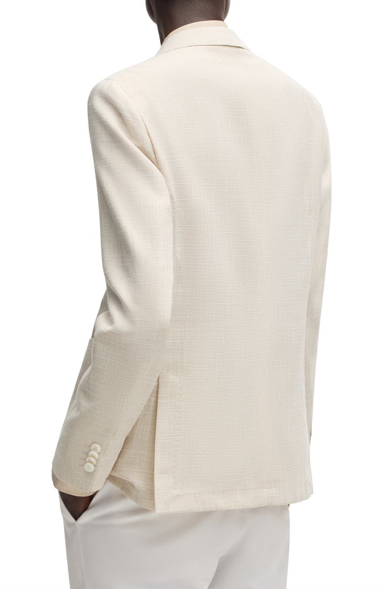 BOSS Hanry Slim Fit Slub Wool & Cotton Blend Sport Coat, Alternate, color, Open White
