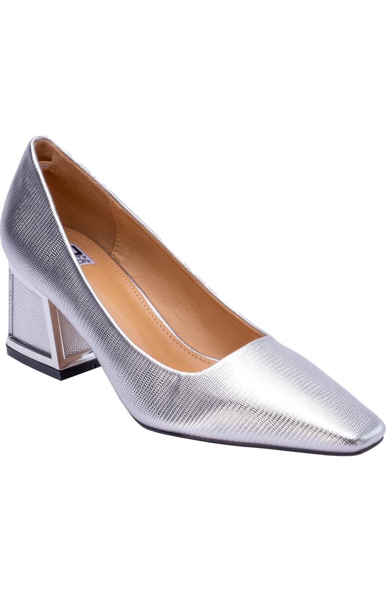 NINETY UNION Blink Block Heel Pump, Main, color, Silver