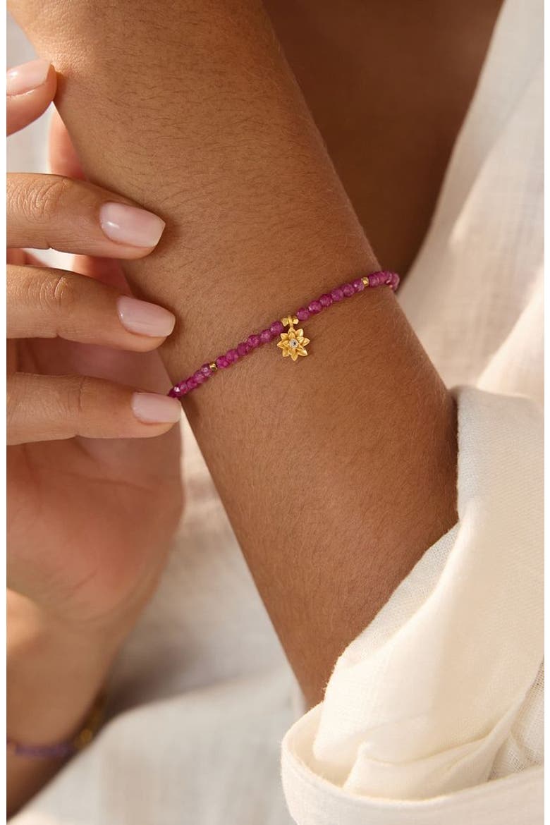 Ruby Lotus July Birthstone Bracelet, Alternate, color, Red