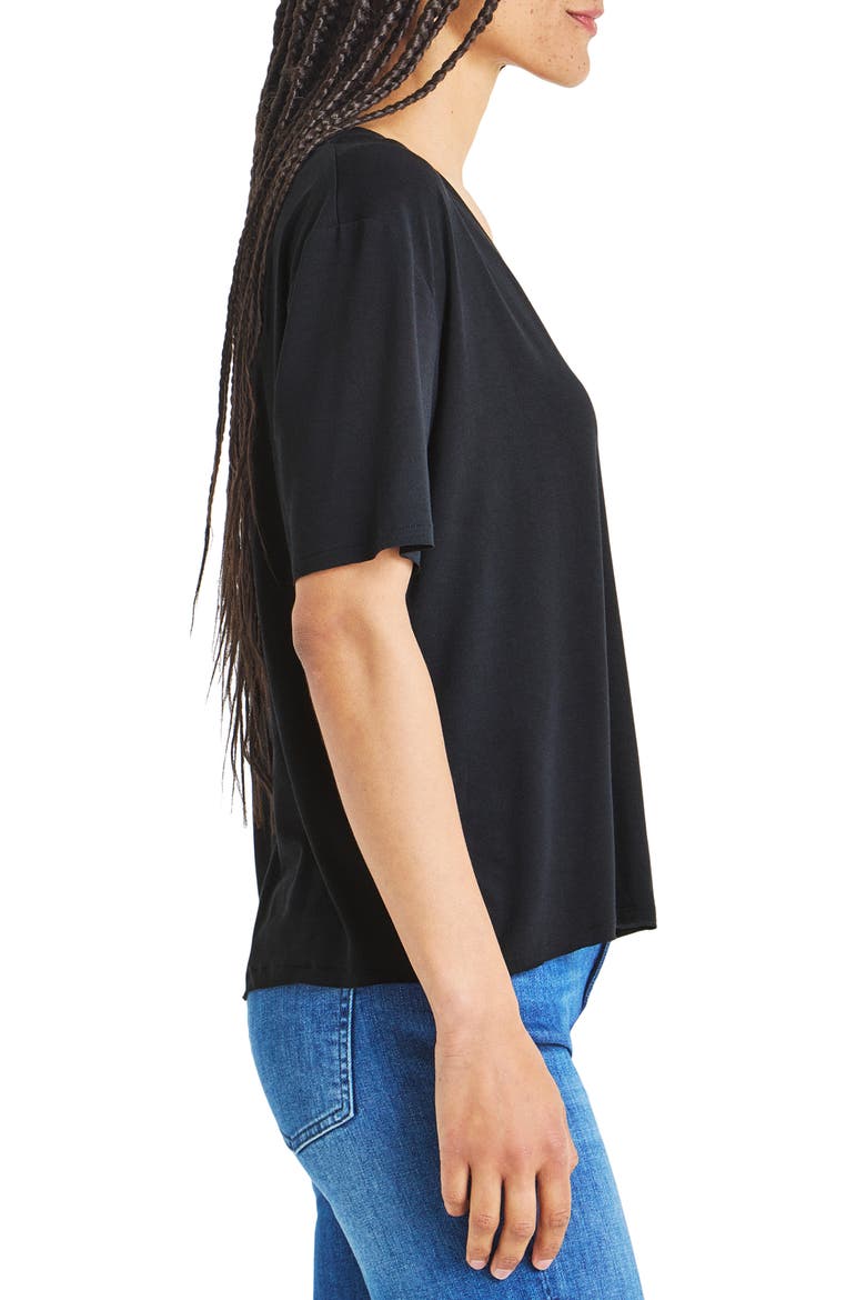 Lacey Relaxed V-Neck T-Shirt, Alternate, color, BLACK