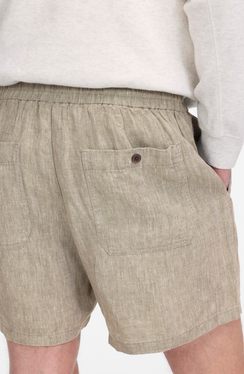 Madewell Everywear Linen Shorts, Alternate, color, Sage