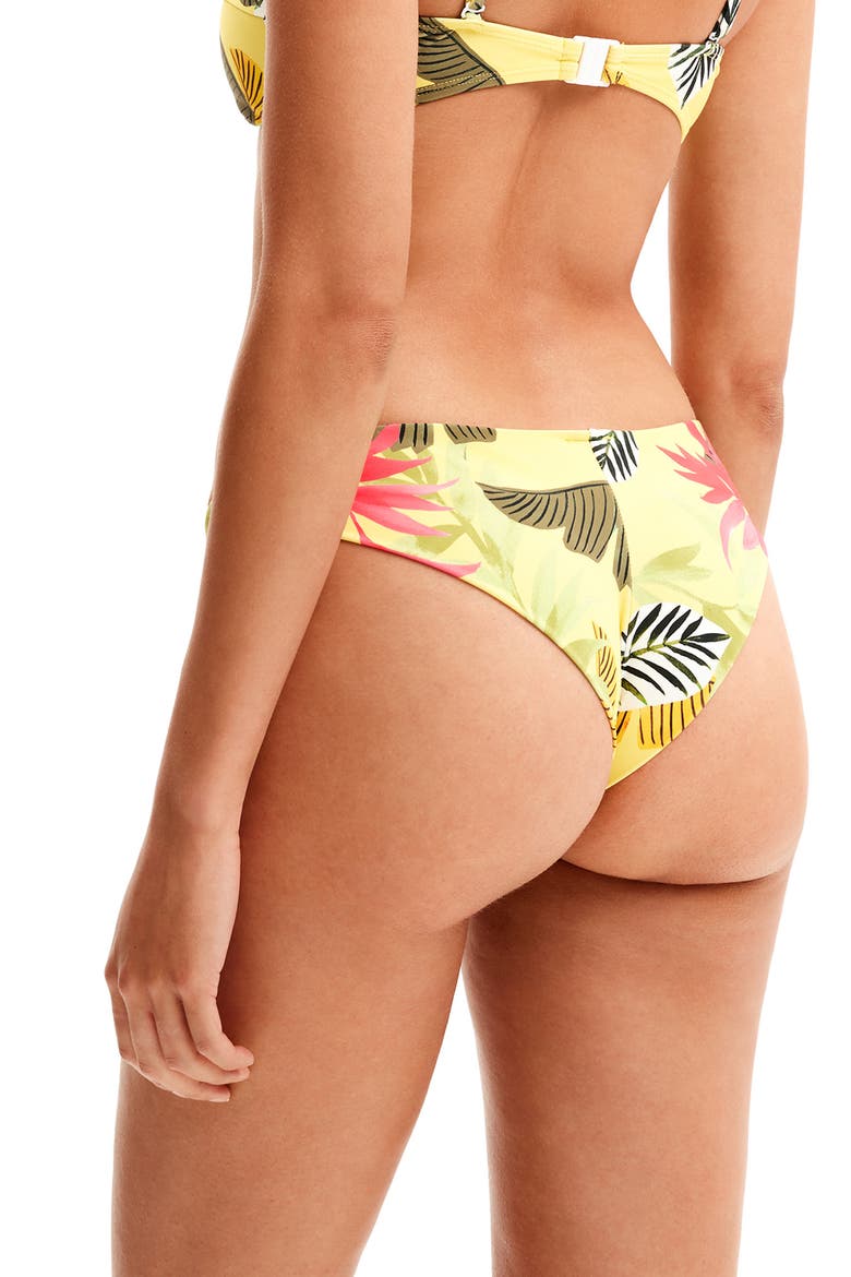 Palms Bikini Bottoms, Alternate, color, YELLOW