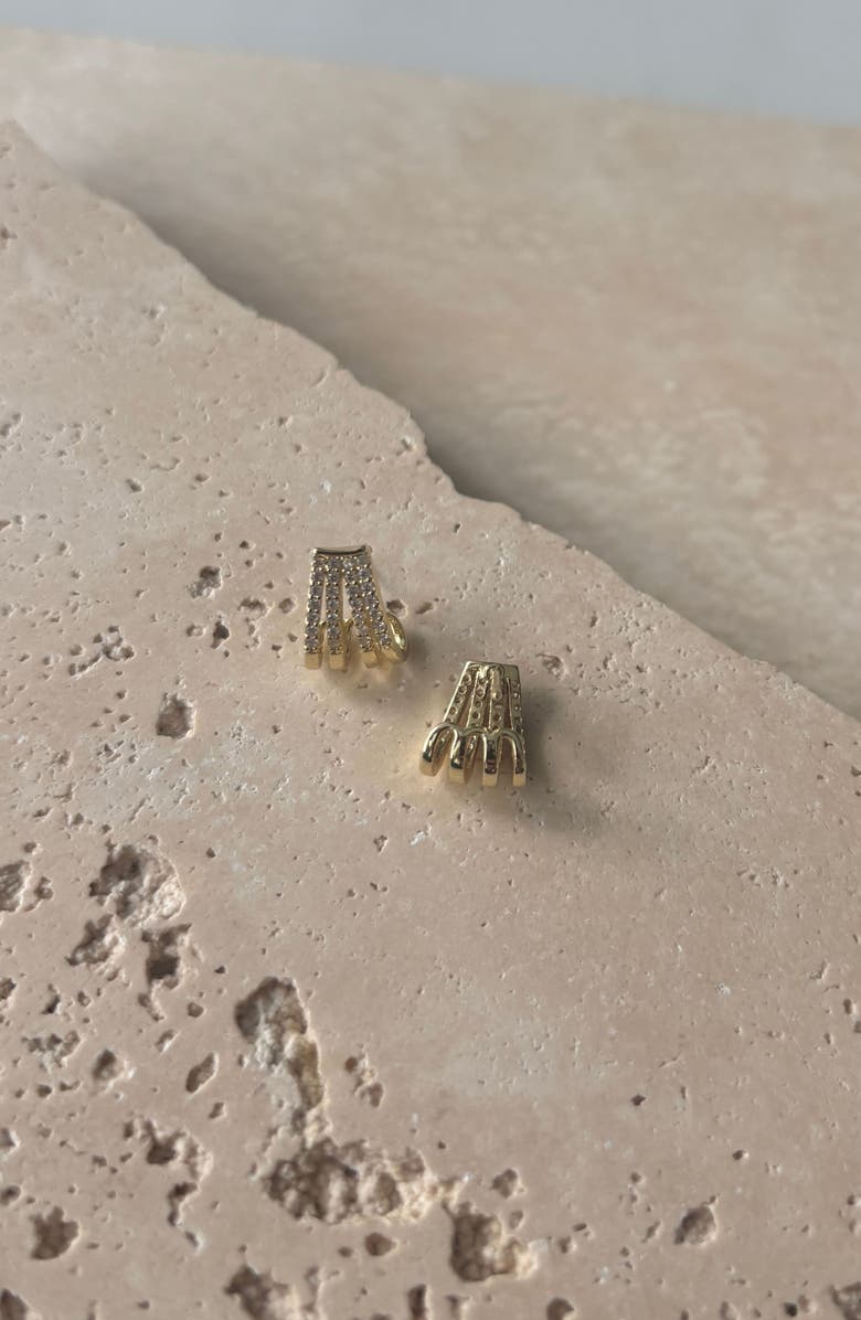 Adornia Cubic Zirconia Multi Row Huggie Hoop Earrings, Alternate, color, Gold