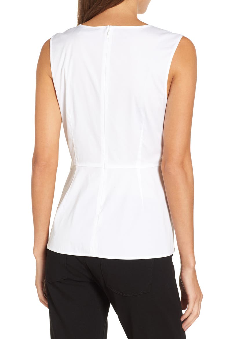 Poplin Peplum Top, Alternate, color, WHITE