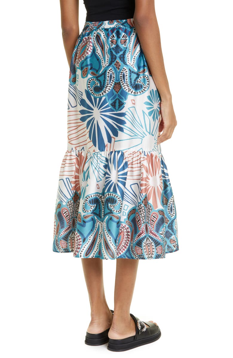 ba&sh Janel Mixed Print Skirt, Alternate, color, Turquoise