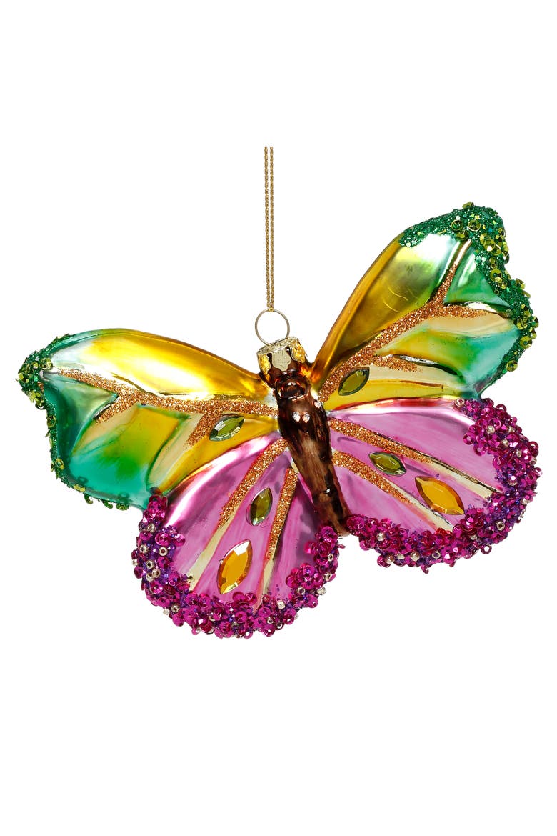 Sparkle Butterfly Ornament, Set of 12, Main, color, Magenta