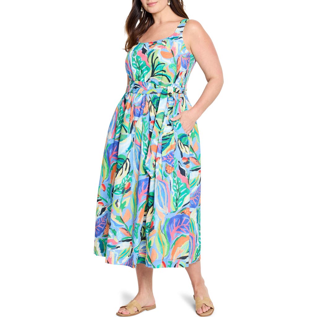 Nic + Zoe Nic+zoe Sophie Island Beat Cotton Midi Sundress In Multi