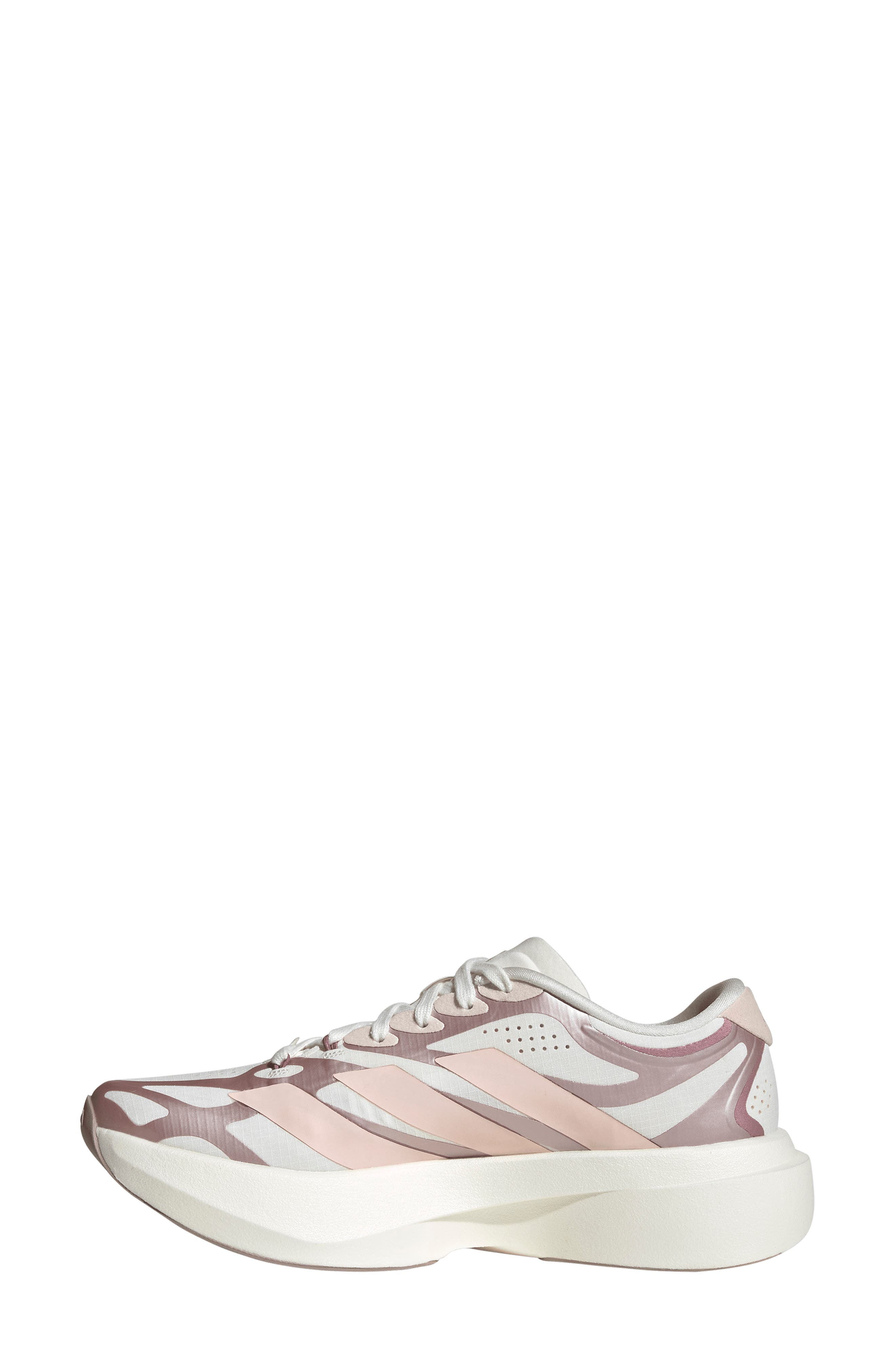 Adizero Evo SL EXO Running Shoe, Alternate, color, WHITE/ PINK/ VAPOUR GREY